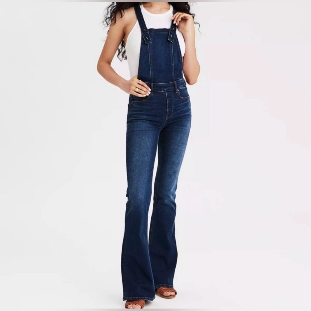 American Eagle Hi Rise Crop Flare Overall Size 2 Regular